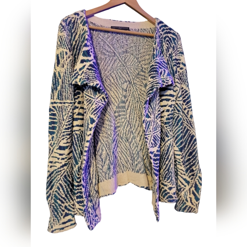 Peruvian Connection Pima Cotton  Tropical Leaf Cardigan Women's Size Sma…